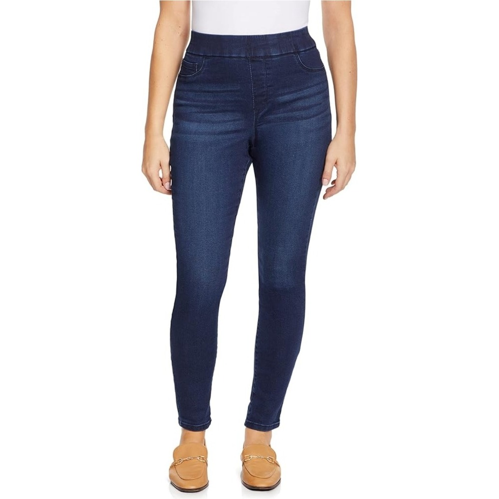 Nine West Pull-On Jeggings Yoga Stretch Denim Dark Wash Jeans‎ Size 4 NWT